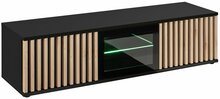 TV-alus ASM Cameron, 160 x 45 x 42-45 cm, must/pruunikas