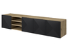 TV-alus Bogart Asha, 200 cm, avatud riiuliga, Artisan must matt