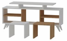 TV-alus Kalune Design Kutay, valge/pruun, tiikpuu