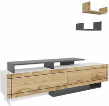 TV-alus Kalune Design Tammy, 36.8 x 180 x 54 cm, antratsiit/tamm/valge