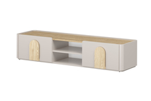 TV-alus Bogart Amilio, 170 cm, cashmere / oiled oak, light oak käepidemed