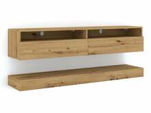 TV-alus RTV Duo 160, pruun, platvormiga, Artisan, LED valik