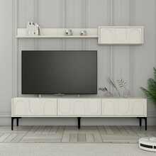 TV-alus Asir Lyon 2, 180 x 42 x 35 cm, kreem/must