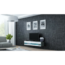 TV-alus Cama Meble Vigo New, 140 x 30 x 40 cm, hall/valge läikiv