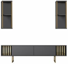 Elutoa mööblikomplekt Kalune Design Gold Line, antratsiit/must