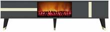 TV-alus Kalune Design Vania, 150 x 29.6 x 50 cm, antratsiit/kuld