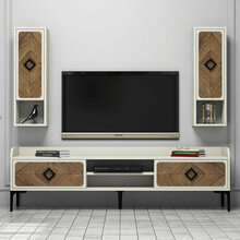 Sektsioon Kalune Design Samba 845HCT3075, 35 x 180 x 52 cm, kreem/pähkel