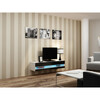 TV-alus Cama Meble Vigo New, 140 x 30 x 40 cm, valge/must läikiv