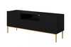 TV-alus Bogart Nicole, 150 cm, must, avatud riiuliga, kuldsed jalad