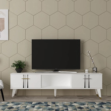 TV alus Hanah Home Asel, valge/hõbedane
