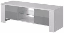 TV-alus Cama Meble West, 130 x 42 x 42 cm, valge/hall läikiv