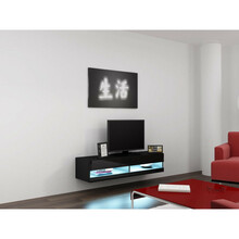 TV-alus Cama Meble VIGO New 140, 140 x 30 x 40 cm, must/läikiv must