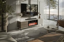 TV-alus Halmar Random 2 RTV-K, 180 cm, pruun/liivakarva, kaminaga