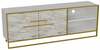 TV-alus Kalune Design Polka, 160 x 38.5 x 56.6 cm, kuldne/valge