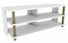 TV-alus Kalune Design Pueblo, 120 x 44,6 x 47,4 cm, kuldne/valge