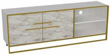 TV-alus Kalune Design Polka, 160 x 38.5 x 56.6 cm, kuldne/valge