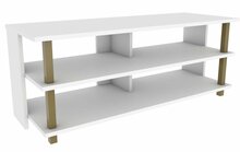 TV-alus Kalune Design Pueblo, 120 x 44,6 x 47,4 cm, kuldne/valge