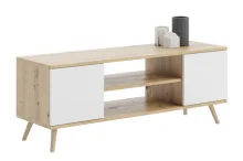 TV-alus Kobi Focus, 135 cm, valge, artisan tamm