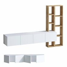Sektsioon Kalune Design Pana, 32 x 182 x 25 cm, tamm/valge