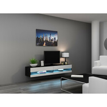 TV-alus Cama Meble Vigo New, 180 x 30 x 40 cm, must/valge