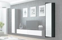 Seinakap Cama Meble Vigo 180, 180 x 40 x 30 cm, hall/läikiv valge