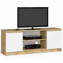 TV-laud Akord RTV K140, 40 x 140 x 55 cm, tamm/valge