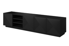 TV-alus Bogart Asha, 200 cm, avatud riiuliga, must matt