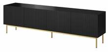 TV-alus Cama Meble Pafos, 200 x 40 x 60 cm, matt must/kuldne