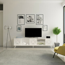TV-laud Kalune Design Sinef, 180 x 29.5 x 45.7 cm, valge