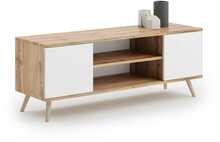 TV-alus Bonideco Focus, 155 x 50 x 40 cm, Gold Oak / White