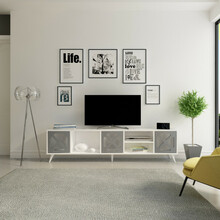 TV-laud Kalune Design Sinef, 180 x 29.5 x 45.7 cm, antratsiit/valge