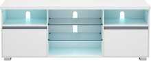TV-alus Vasagle, 40 x 160 x 60 cm, LED valgustusega, valge, avatud riiulitega