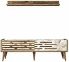 Sektsioon Kalune Design Valensiya 140, 140 x 35 x 45 cm, valge/pähkel, 2 tk