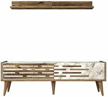 Sektsioon Kalune Design Valensiya 140, 140 x 35 x 45 cm, valge/pähkel, 2 tk