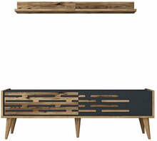 Sektsioon Kalune Design Valensiya 140, 140 x 35 x 45 cm, antratsiit/pähkel, 2 tk