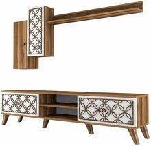 Elutoamööbli komplekt Kalune Design Class S 845, 180 x 35 x 44 cm, pruun/valge