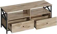 TV-alus Vasagle, 120 x 40 x 50 cm, 2 sahtli ja 2 avatud sektsiooniga, helepruun/must