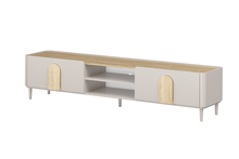 TV-alus Bogart Amilio, 220 cm, cashmere, oiled oak, light oak handles