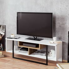TV laud Kalune Design Asal, 119.4 x 35.2 x 40.2 cm, valge/tamm