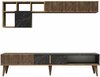 Elutoamööbli komplekt Kalune Design 845(XLI), 35 x 180 x 40 cm, must/pähkel, pruun
