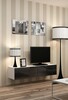 TV-alus Cama Meble Vigo 140, 140 x 30 x 40 cm, valge/must läikiv