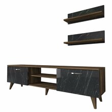 Elutoa mööblikomplekt Kalune Design Ayden, must/pähklipuu, sise