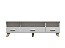 TV-laud Cama Meble Lotta, 180 x 40 x 53 cm, tamm/valge