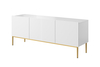 TV-alus Bogart Nicole, 150 cm, valge matt, kuldsed jalad