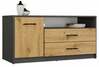TV-alus Top E Shop Simplo 1D2S, 109 x 49 x 53 cm, antratsiit/tamm artisan