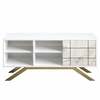 TV-alus Kalune Design North, 130 x 58.6 x 38.6 cm, kuldne/valge