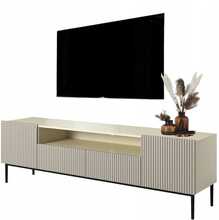 TV-alus Bogart Nicole 200, 200 cm, beež, avatud riiuliga, mustad jalad