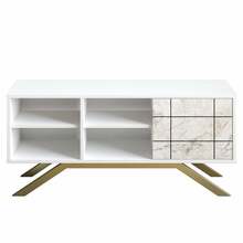TV-alus Kalune Design North, 130 x 58.6 x 38.6 cm, kuldne/valge