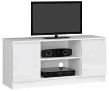 TV laud Nore RTV K120, 40 x 120 x 55 cm, valge/läikiv valge