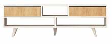 TV-alus Kalune Design Angola, 140 x 35 x 40 cm, tamm/valge